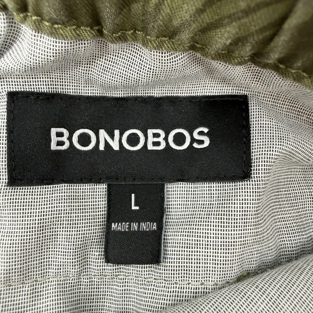Bonobos Mens Green Palm Leaf Print Tencel Lyocell Shorts Size L 9 Inch Inseam